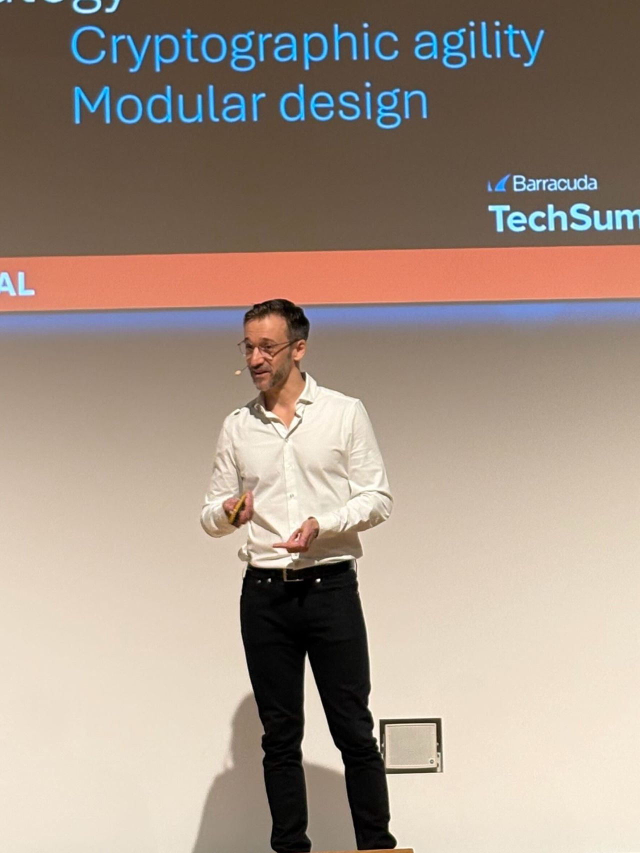 Gregor Koenig speaking at Barracuda TechSummit 2025